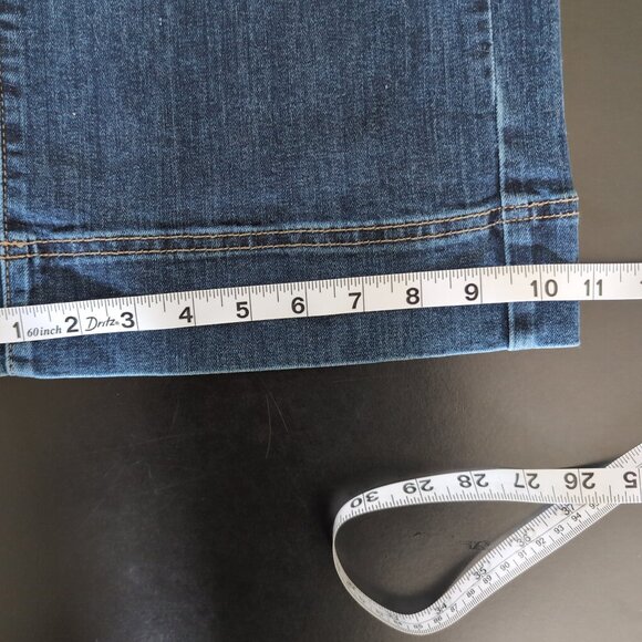 EUC Permanent Wide Leg Crop Jeans Women's Size 6 Dark Wash Whiskered - Picture 8 of 8